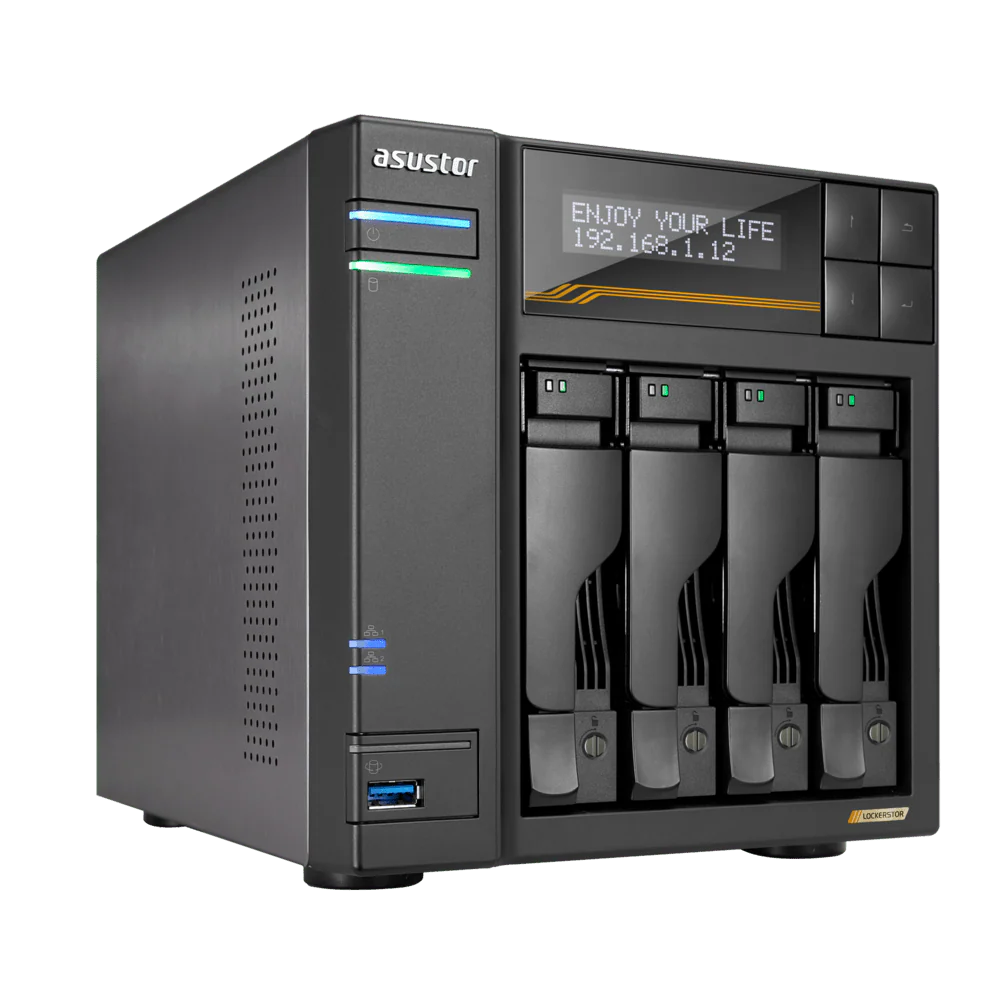 Asustor AS6804T LockerStor 4 Gen 3 Quad NVMe SSD Dual 10GbE 4-Bay Tower NAS