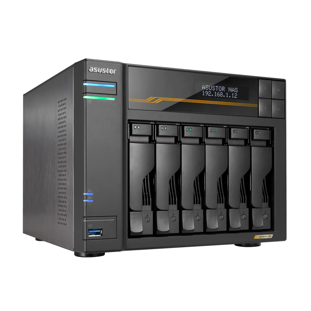 Asustor AS6806T LockerStor 6 Gen 3 Quad NVMe SSD Dual 10GbE 6-Bay Tower NAS