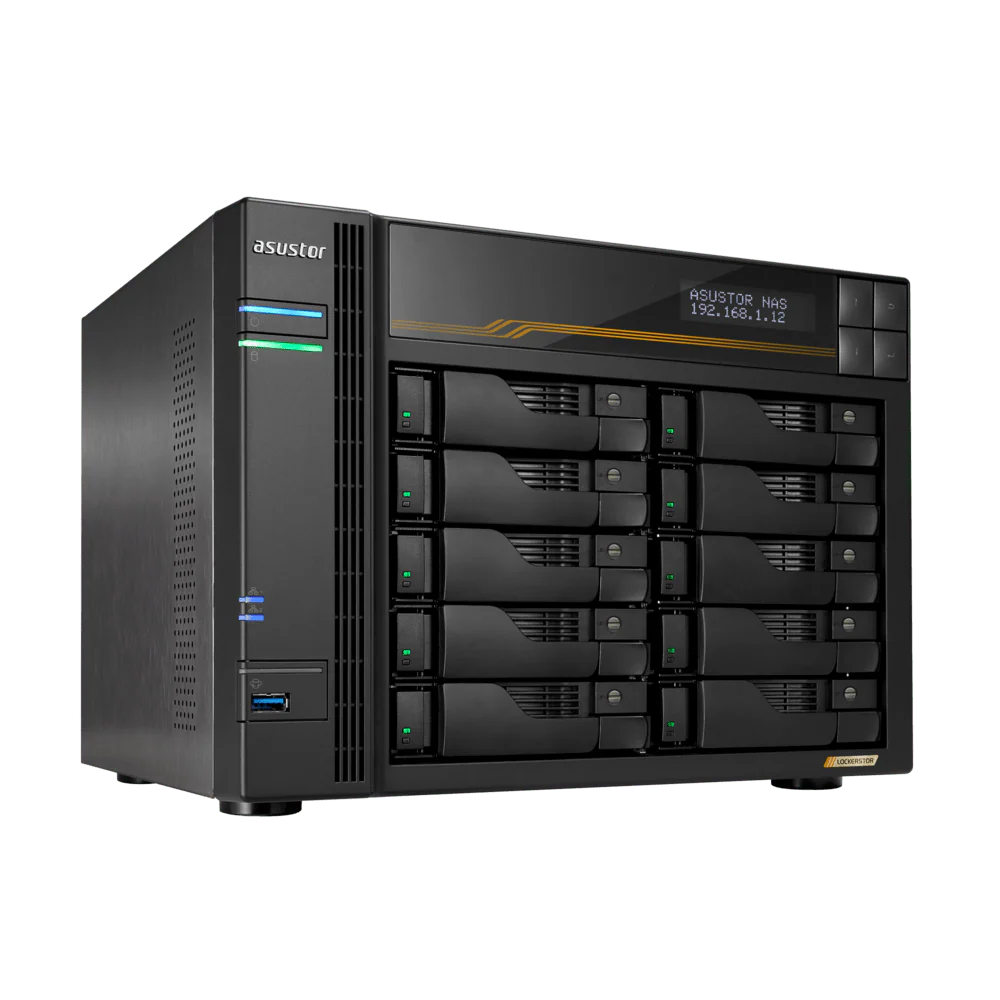 Asustor AS6810T LockerStor 10 Gen 3 Quad NVMe SSD Dual 10GbE 10-Bay Tower NAS