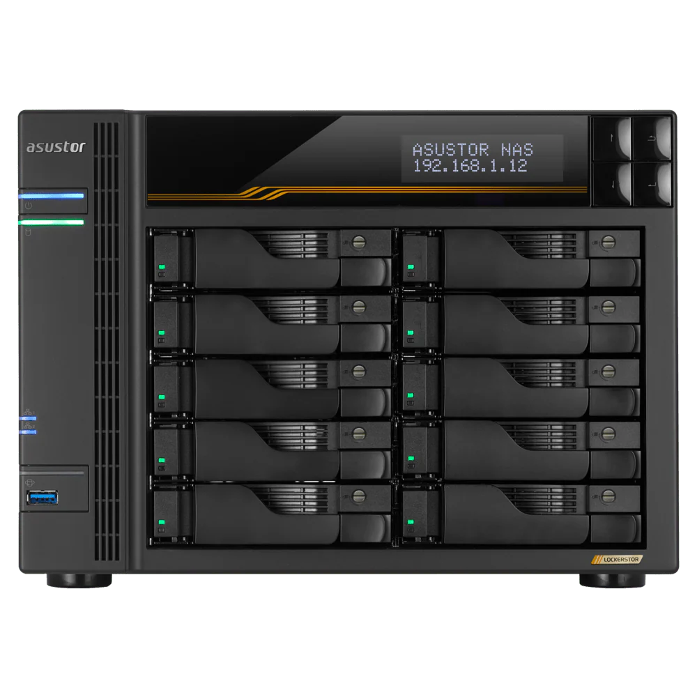 Asustor AS6810T LockerStor 10 Gen 3 Quad NVMe SSD Dual 10GbE 10-Bay Tower NAS - Image 3