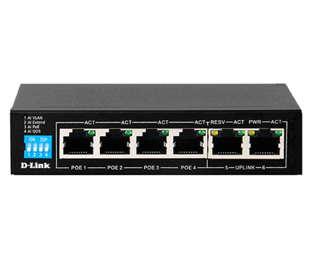 D-Link DES-F1006P-E 8-Port Fast Ethernet 250m Long Range PoE Switch