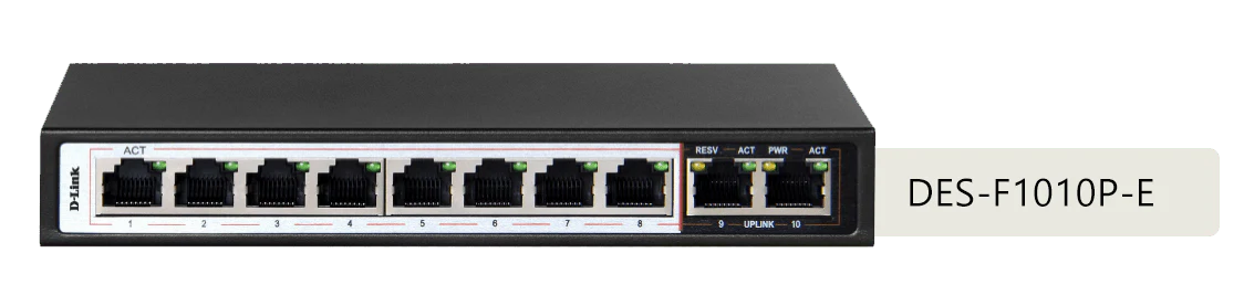 D-Link DES-F1010P-E 10-Port Fast Ethernet 250m Long Range PoE Switch - Image 7