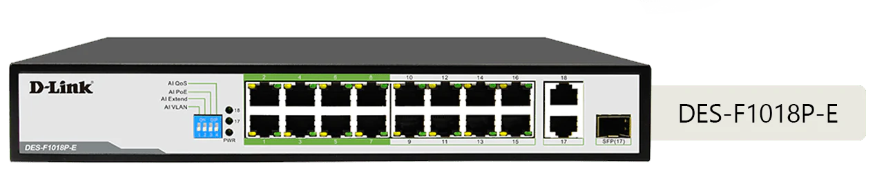 D-Link DES-F1018P-E 16-Port Fast Ethernet 250m Long Range PoE Switch - Image 7