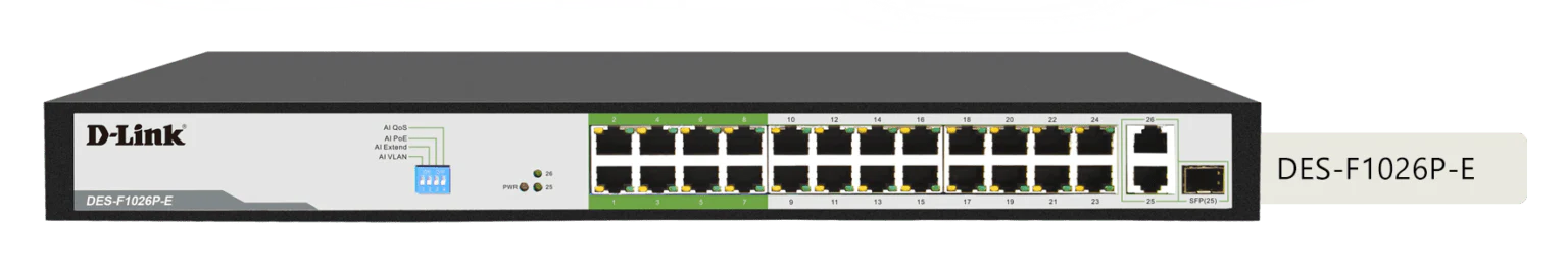 D-Link DES-F1026P-E 24-Port Fast Ethernet 250m Long Range PoE Switch - Image 7