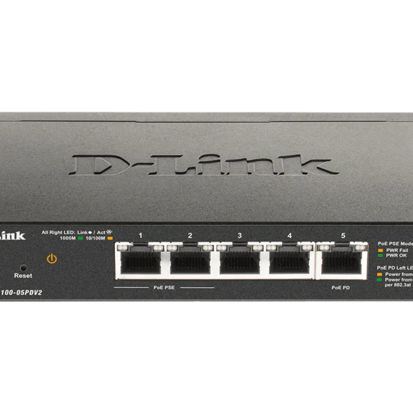 D-Link DGS-1100-05PDV2 5-Port Gigabit PoE Smart Managed Switch and PoE Extender - Image 3