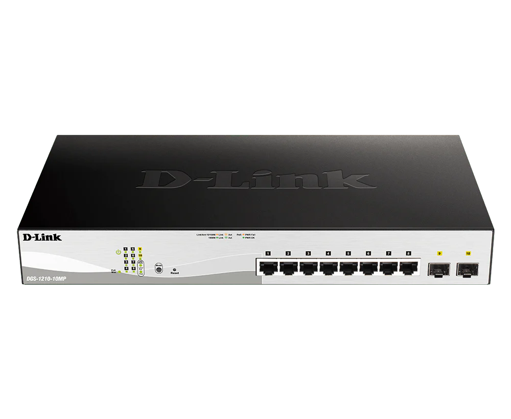 D-Link DGS-1210-10MP 10-Port Gigabit Smart Managed PoE Layer 2+ Switch