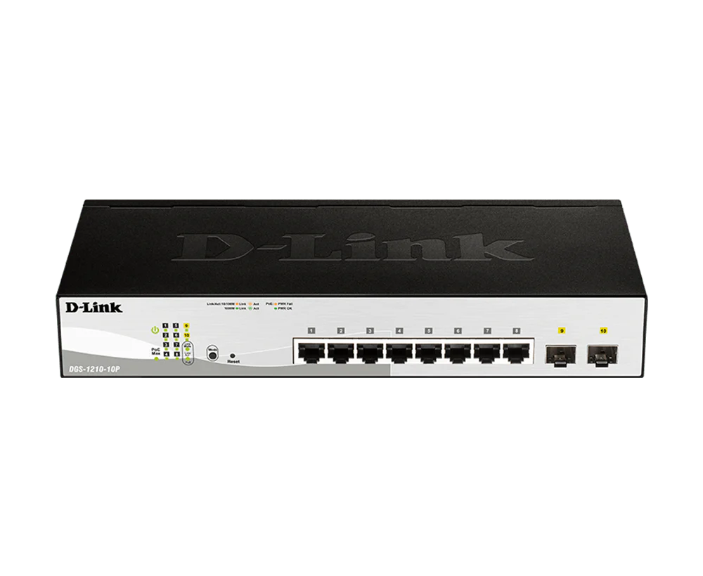 D-Link DGS-1210-10P 10-Port Gigabit Smart Managed PoE Layer 2+ Switch