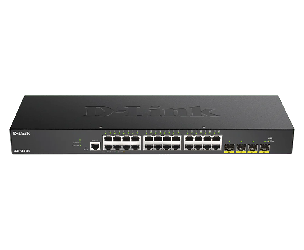 D-Link DGS-1250-28X 24-Port Gigabit Smart Managed Layer 2+ Switch with 10G SFP+