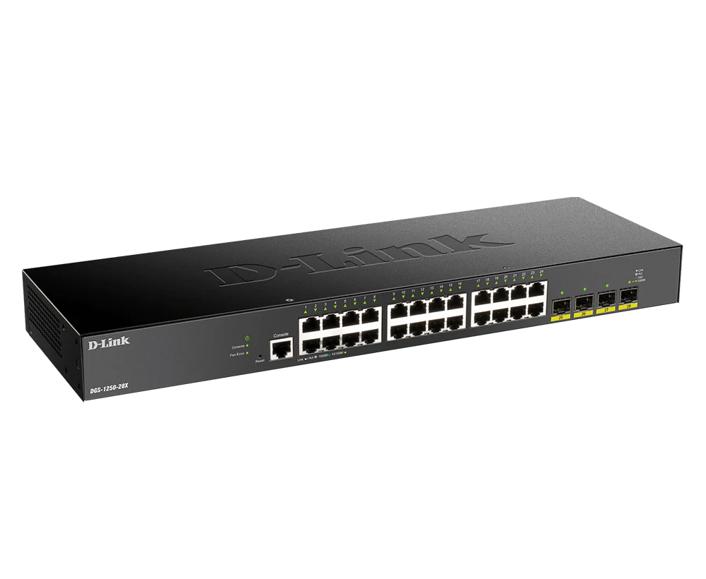 D-Link DGS-1250-28X 24-Port Gigabit Smart Managed Layer 2+ Switch with 10G SFP+ - Image 2