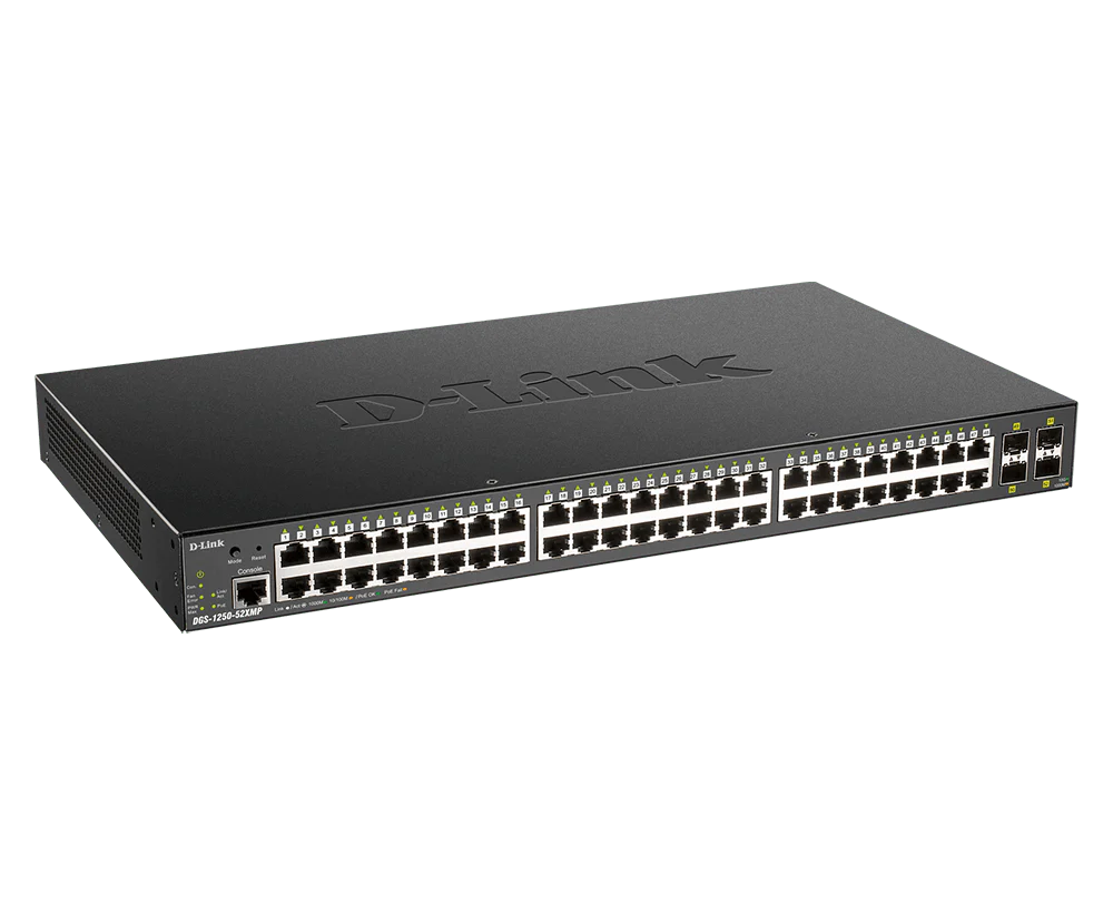 D-Link DGS-1250-52XMP 52-Port 10-Gigabit Smart Managed PoE Layer 2+ Switch - Image 2