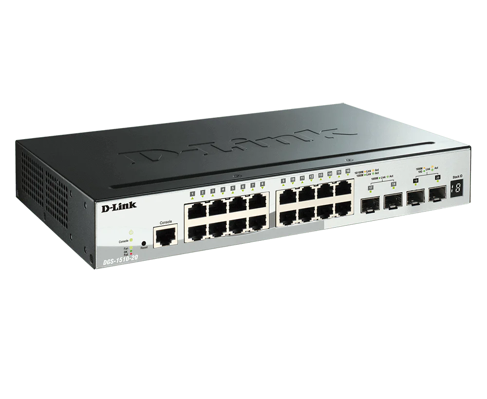 D-Link DGS-1510-20 20-Port Gigabit Stackable Smart Managed Layer 3 Switch with 10G Uplinks - Image 2