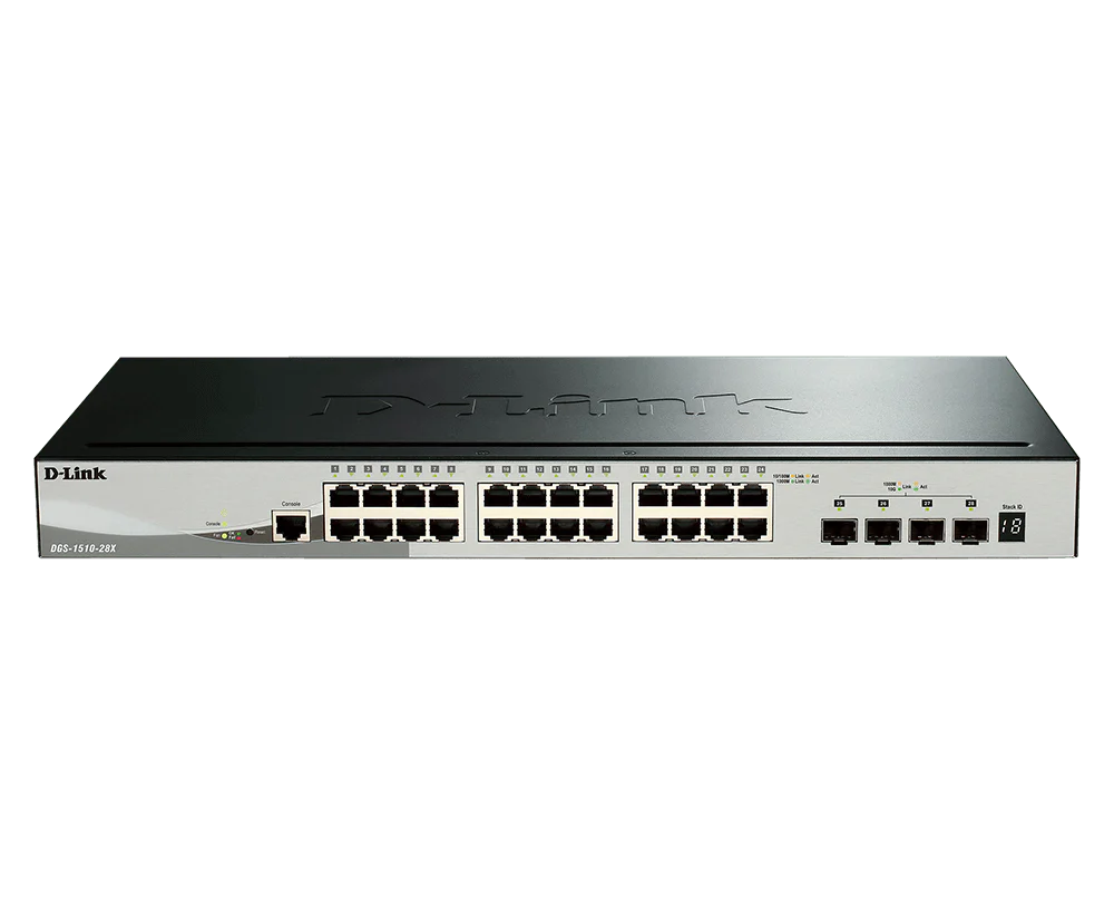 D-Link DGS-1510-28X 28-Port Gigabit Stackable Smart Managed Layer 3 Switch with 10G Uplinks