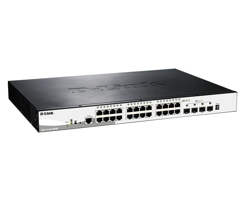 D-Link DGS-1510-28XMP 28-Port Gigabit Stackable Smart Managed Layer 2+ Switch with 10G Uplinks - Image 2