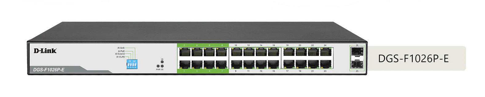 D-Link DGS-F1026P-E 24-Port Gigabit 250m Long Range PoE Switch - Image 2