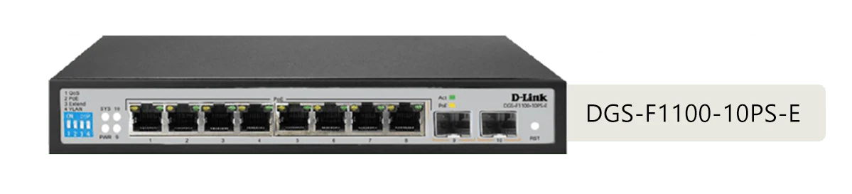 D-Link DGS-F1100-10PS-E 8-Port Gigabit 250m Long Range PoE Managed Switch - Image 8