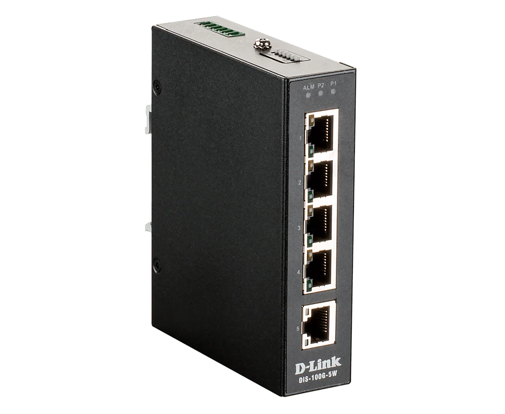 D-Link DIS-100G-5W 5-Port Gigabit Unmanaged Industrial Switch - Image 2