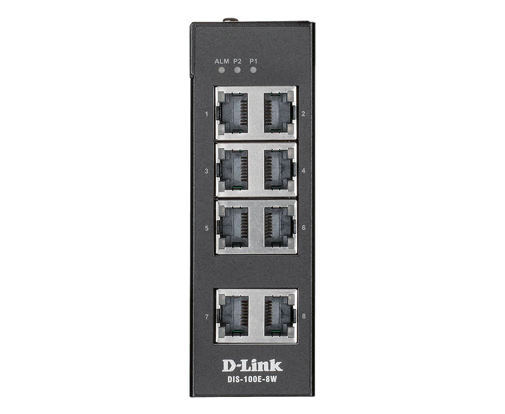D-Link DIS-100G-8W 8-Port Gigabit Unmanaged Industrial Switch