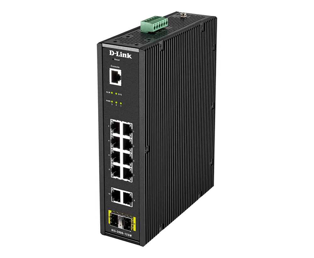 D-Link DIS-200G-12SW 10-Port Gigabit Smart Managed Industrial Switch with SFP - Image 2