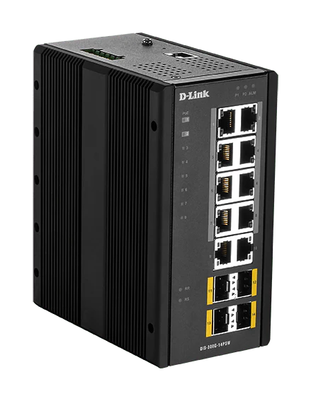 D-Link DIS-300G-14PSW 10-Port Gigabit Managed Industrial POE Layer 2+ Switch with SFP