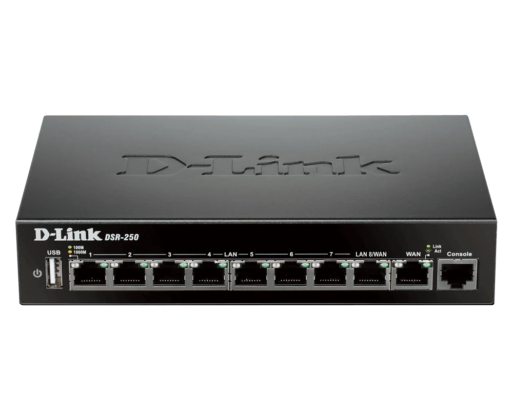 D-Link DSR-250 8-Port Gigabit VPN Router