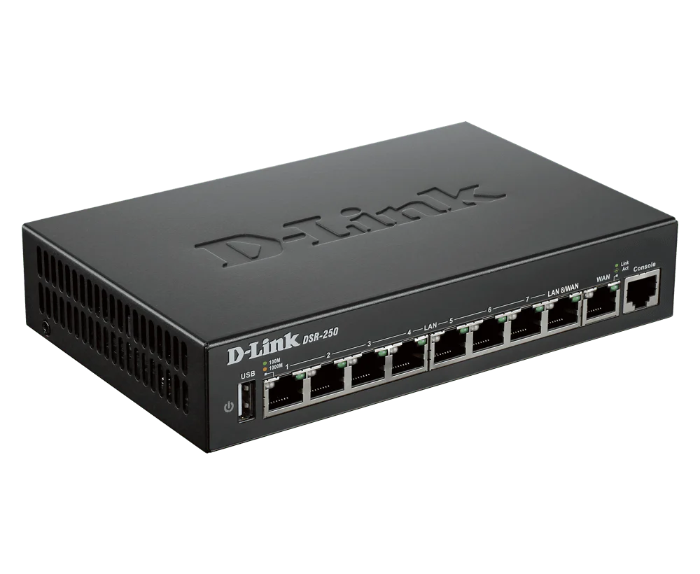 D-Link DSR-250 8-Port Gigabit VPN Router - Image 2