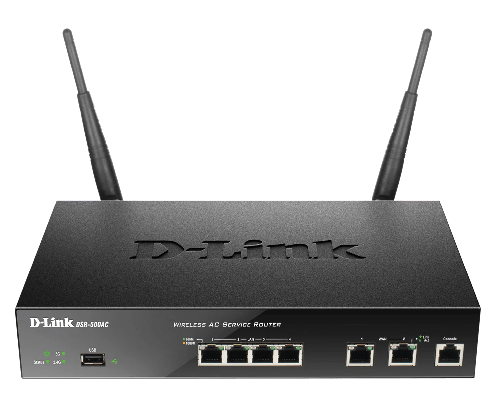 D-Link DSR-500AC Dual WAN 4-Port Gigabit Wireless AC VPN Router