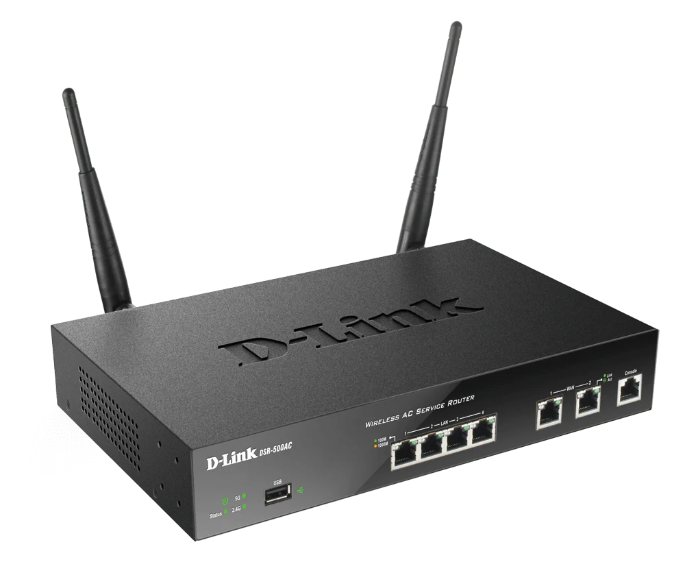 D-Link DSR-500AC Dual WAN 4-Port Gigabit Wireless AC VPN Router - Image 2