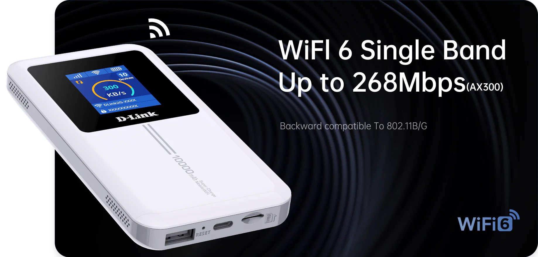 D-Link DWR-940M 4G LTE Wi-Fi 6 Portable Mobile Router - Image 3