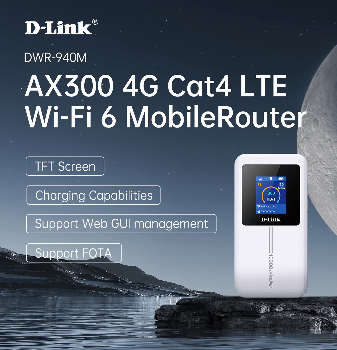 D-Link DWR-940M 4G LTE Wi-Fi 6 Portable Mobile Router - Image 5