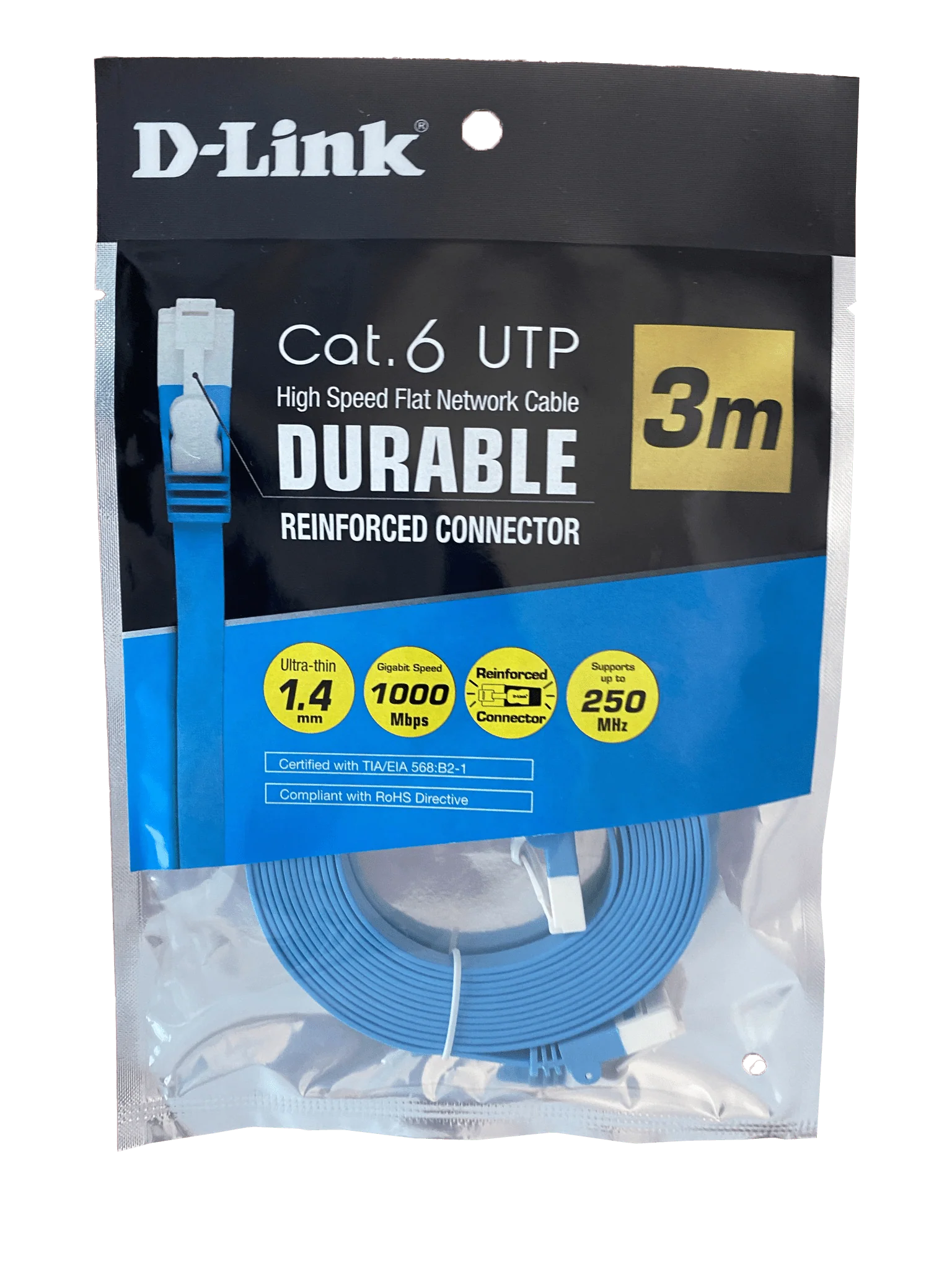 D-Link NCB-C6UP Cat 6 Cable 1/2.5/5/10/100Gbps Patch Cord - Image 3