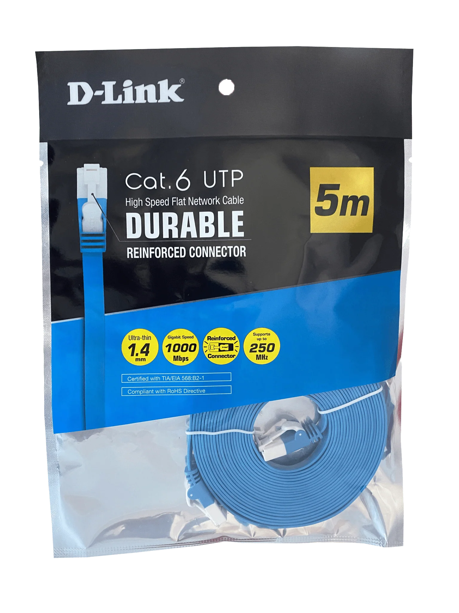 D-Link NCB-C6UP Cat 6 Cable 1/2.5/5/10/100Gbps Patch Cord - Image 4
