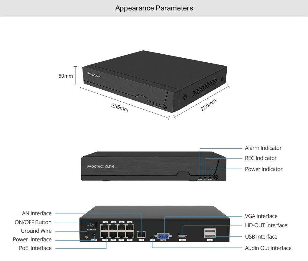 Foscam FNA108HE 8-Channel 8MP POE Network Video Recorder - Image 9