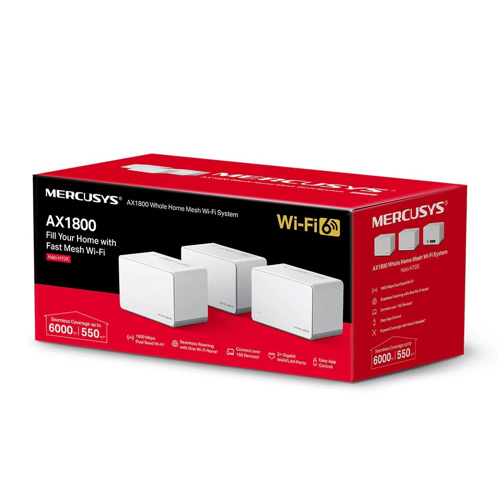 Mercusys Halo H70X AX1800 Whole Home Mesh W-iFi 6 System - Image 8