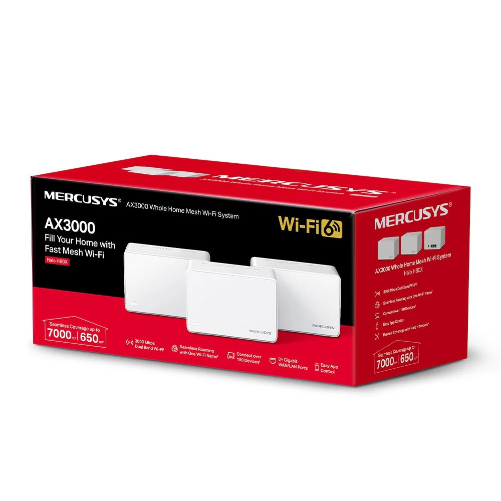 Mercusys Halo H80X AX3000 Whole Home Mesh Wi-Fi 6 System - Image 8