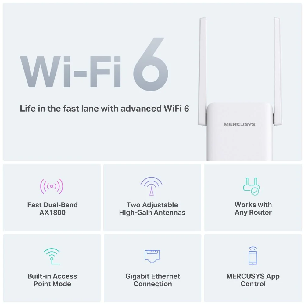 Mercusys ME70X AX1800 Wi-Fi 6 Range Extender - Image 3