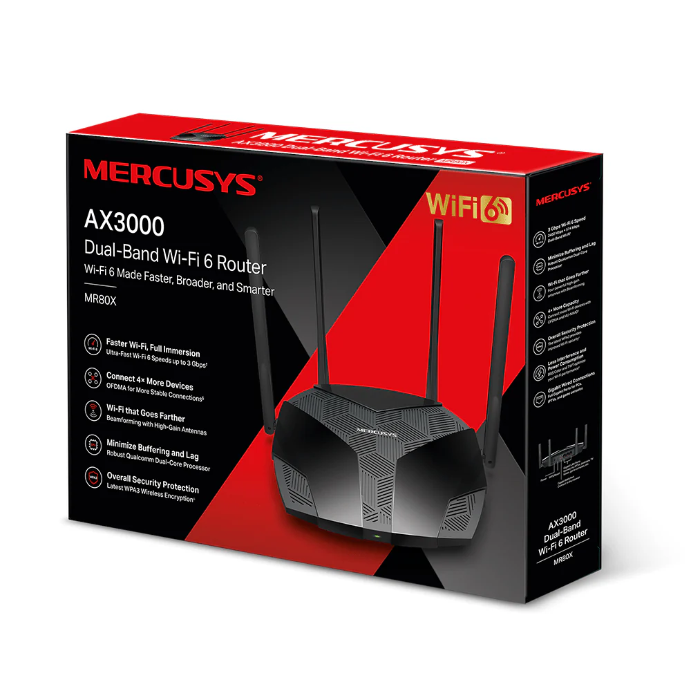 Mercusys MR80X AX3000 Dual-Band Wi-Fi 6 Router - Image 9
