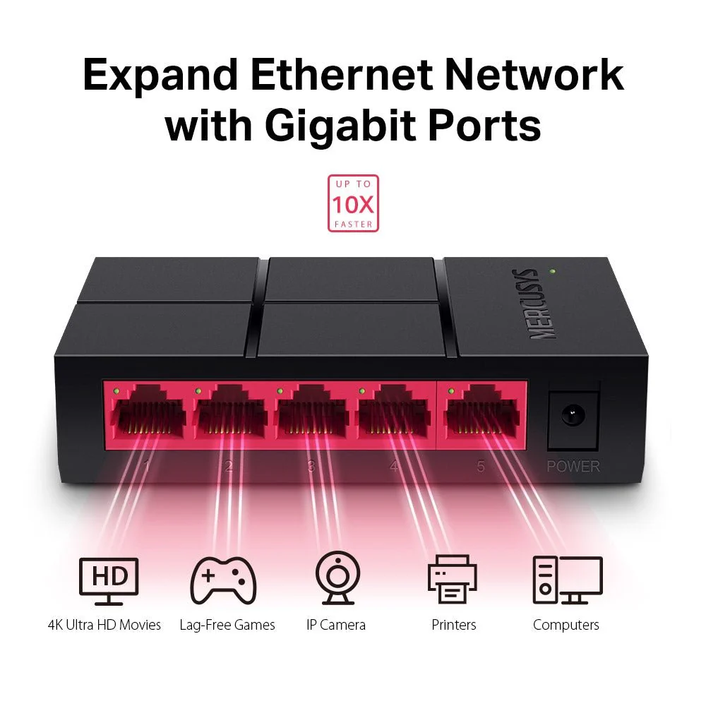 Mercusys MS105G 5-Port 1Gbps Desktop Switch - Image 3