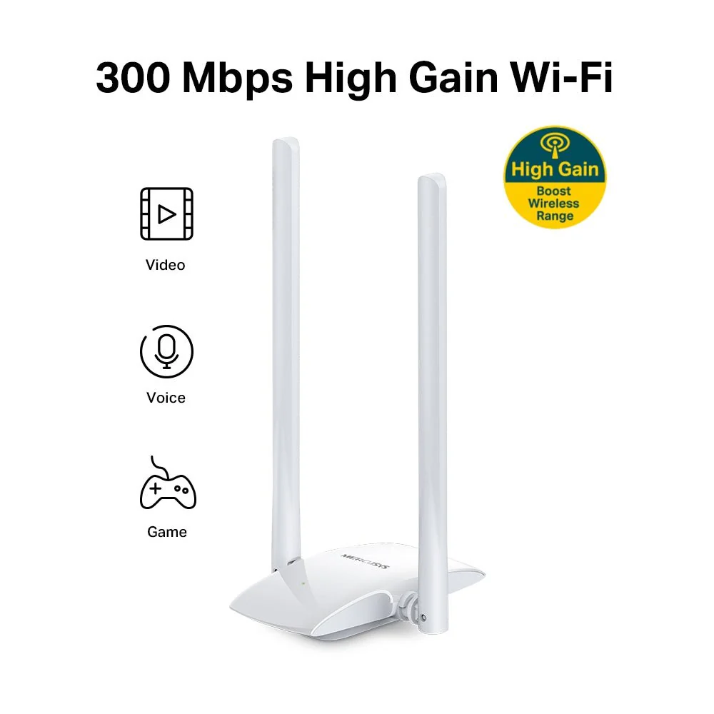 Mercusys MW300UH 300Mbps High Gain Wireless USB Adapter - Image 2