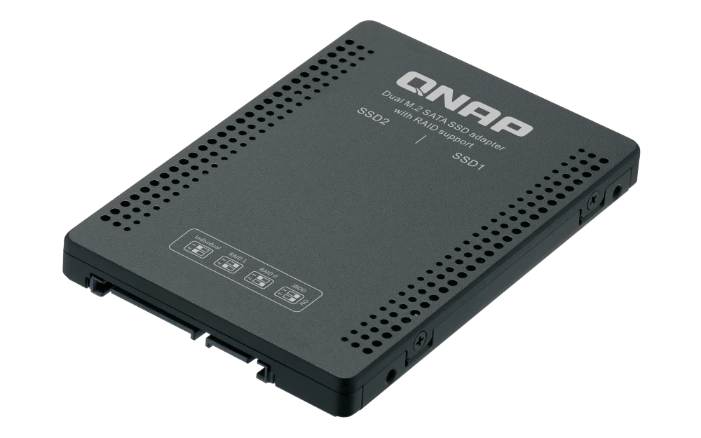 QNAP QDA-A2MAR Two M.2 SATA SSDs in 2.5-inch SATA Drive Bay with RAID Support