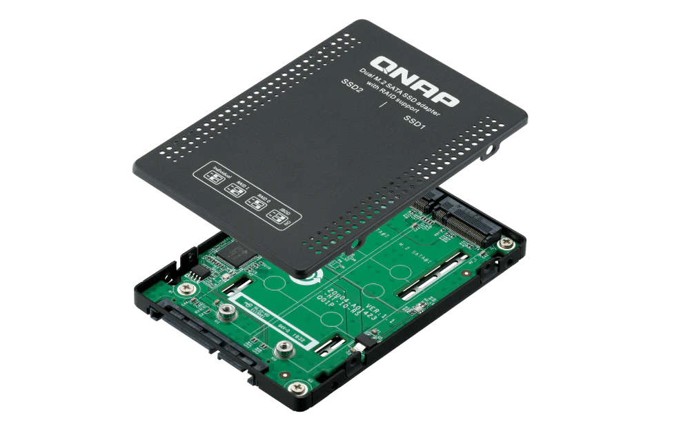 QNAP QDA-A2MAR Two M.2 SATA SSDs in 2.5-inch SATA Drive Bay with RAID Support - Image 5