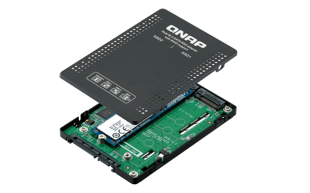 QNAP QDA-A2MAR Two M.2 SATA SSDs in 2.5-inch SATA Drive Bay with RAID Support - Image 6