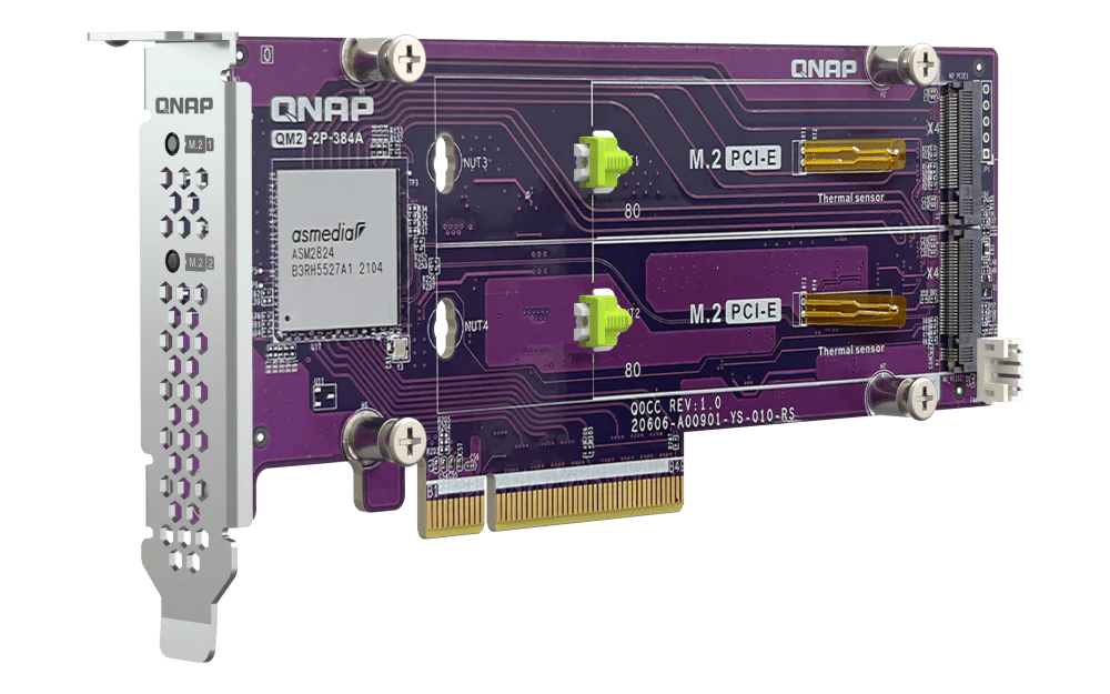 QNAP QM2-2P-384A Dual M.2 PCIe NVMe SSD Card - Image 5