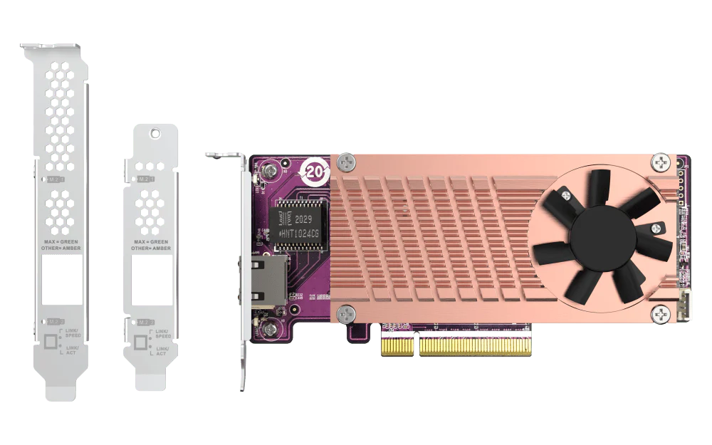 QNAP QM2-2P10G1TB M.2 NVMe SSD Expansion with 10GbE - Image 2