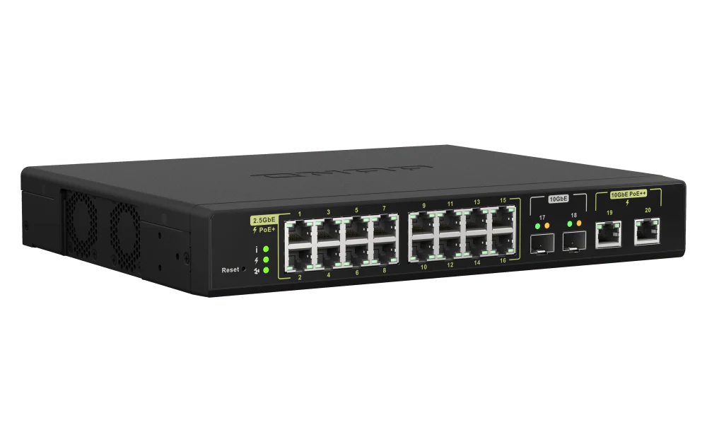 QNAP QSW-M2116P-2T2S 20-Port 2.5/10GbE POE++ Managed Switch - Image 4