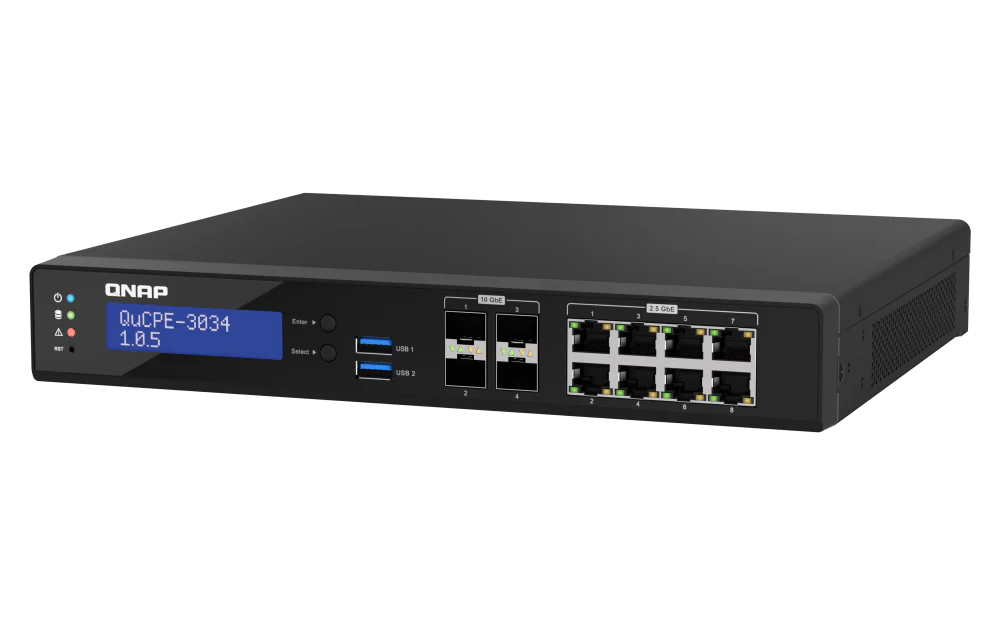 QNAP QuCPE-3034 12-Port 2.5/10Gbe Virtualization Scalable Enterprise Edge Networking Switch