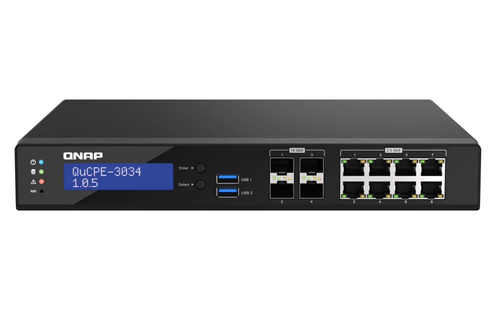 QNAP QuCPE-3034 12-Port 2.5/10Gbe Virtualization Scalable Enterprise Edge Networking Switch - Image 2
