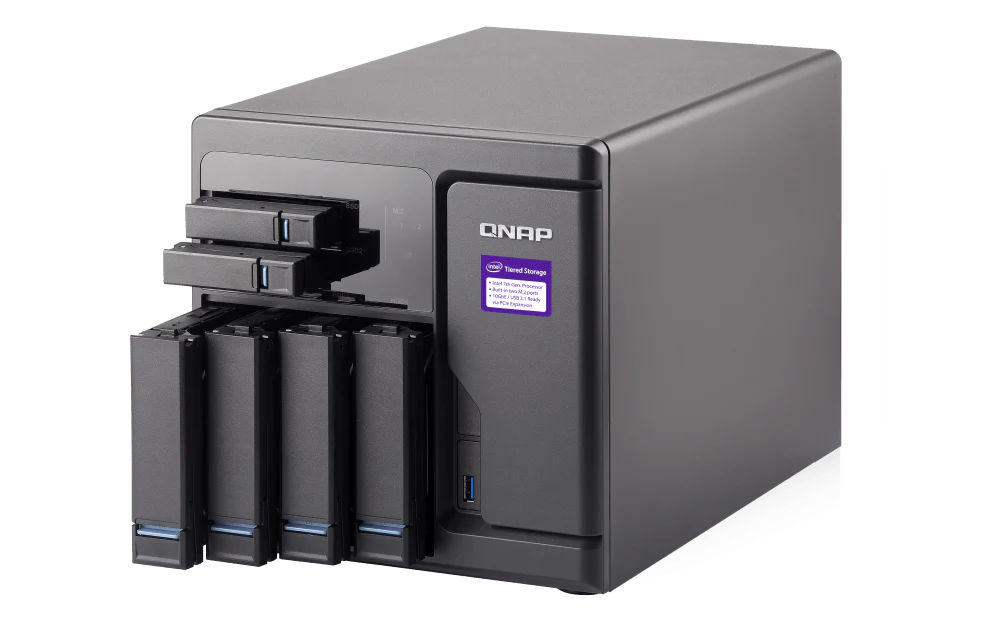QNAP TVS-682 6-Bay NVMe SSD HDD HDMI Tower NAS - Image 2