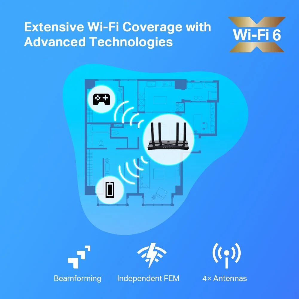 TP-Link Archer AX20 AX1800 Dual-Band Wi-Fi 6 Router - Image 4