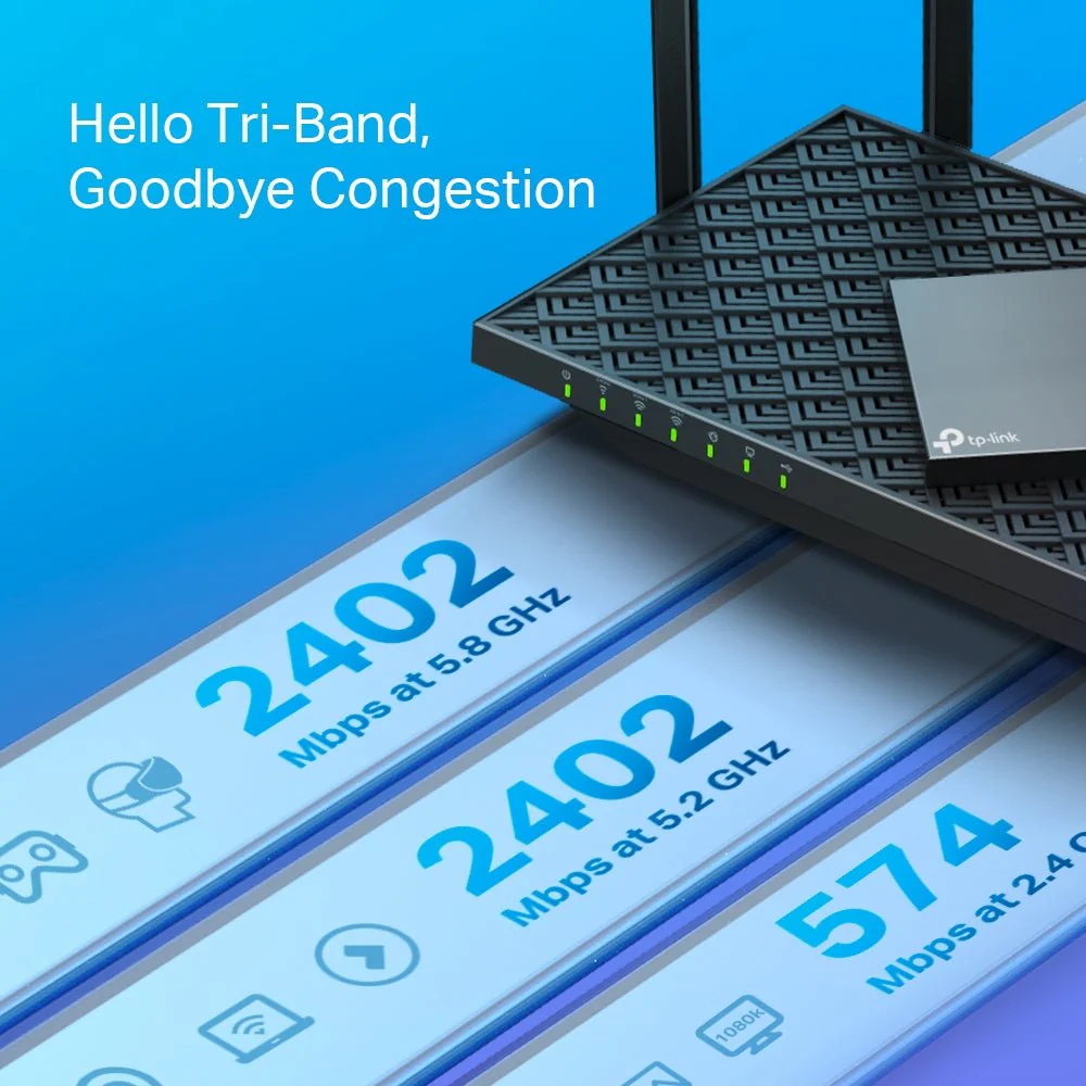 TP-Link Archer AX75 AX5400 Tri-Band Wi-Fi 6 Router - Image 4