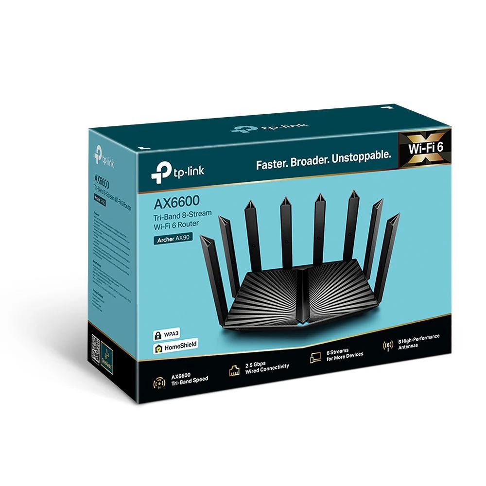 TP-Link Archer AX90 AX6600 Tri-Band Gigabit Wi-Fi 6 Router - Image 5